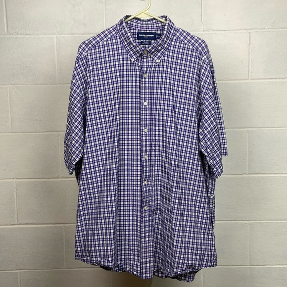 Ralph Lauren Golf Men's Tilden Short Sleeve Button Down Shirt XXL Blue Plaid‎ - Picture 1 of 5